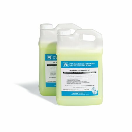 PIG Microbial Oil Remediator for Soil, Grass and Water, Remediator, 2 2.5 gal. Container, 2PK CLN935